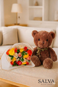 Regalo Oso Y Bouquet Rosas Surtidas