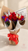 Bouquet Rosas Rojas Y Mariposas- Flores Para Mamá