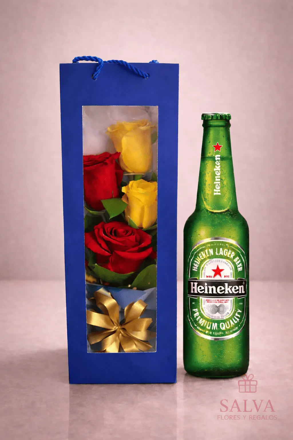 Bolsa Elegante Mundial Rosas + Cerveza – Edición Futbolera