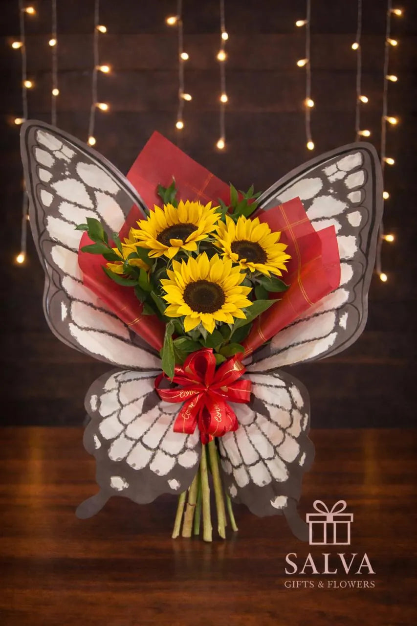 Bouquet De Girasoles Alas De Mariposa