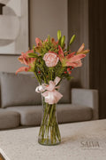 Florero Lirios Y Rosas