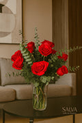 Florero Premium Con 12 Rosas Rojas 🌹