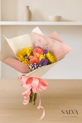Bouquet Rosas Surtidas Y Girasoles